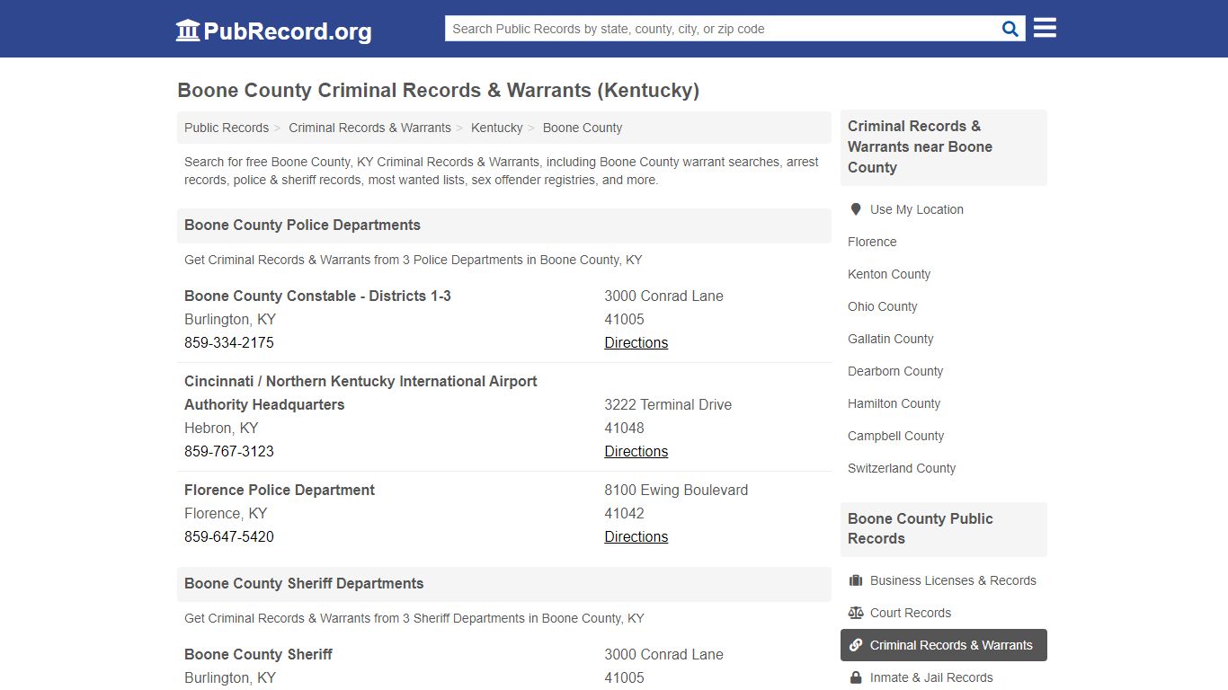 Free Boone County Criminal Records & Warrants (Kentucky ...